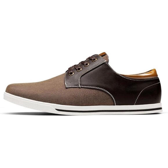Bruno Marc Men Dark/Brown Sneakers Canvas Synthetic Comfortable Casual Shoes - Picture 6 of 8